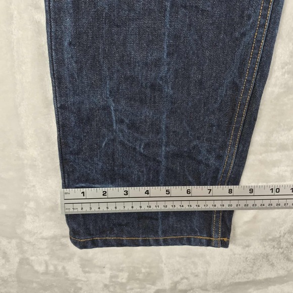 Brave Star Selvedge True Straight Jeans Men's 34x33 Blue Denim Button Fly Casual - Picture 5 of 12
